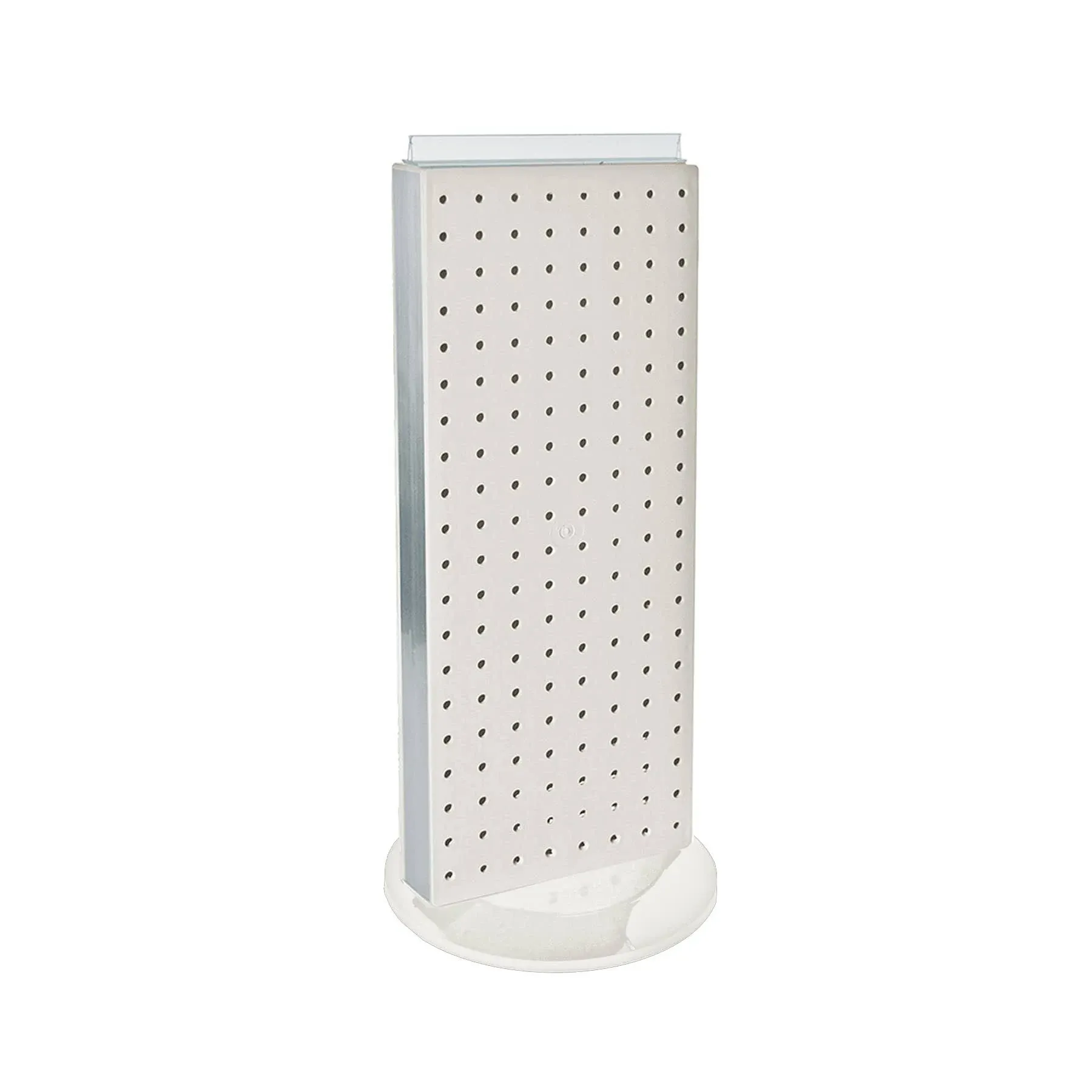 Azar 20&#034;(H) x 8&#034;(W) 2-Sided Revolving Pegboard Counter Unit White 700508-WHT