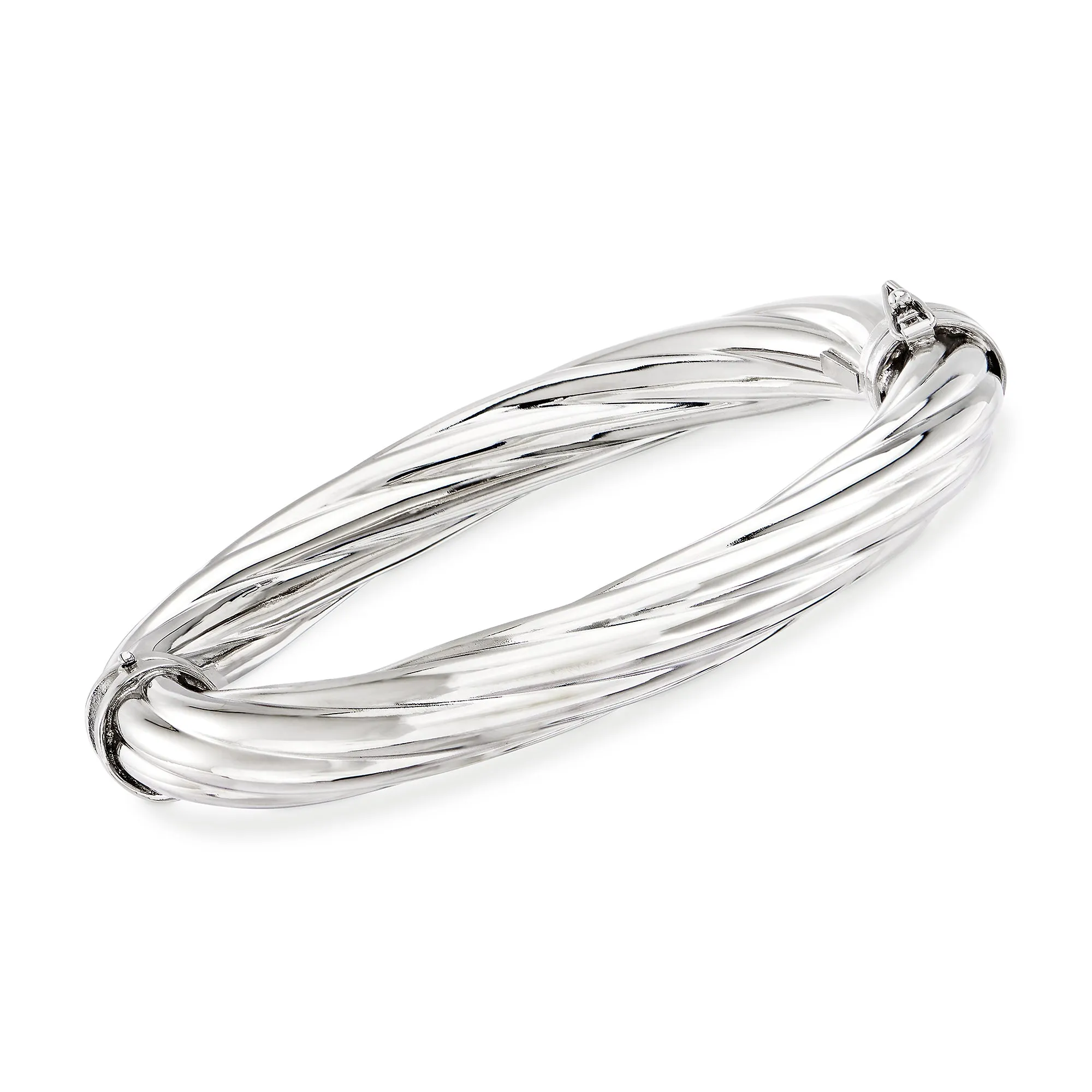 Ross-Simons Italian Sterling Silver Twisted Oval Bangle Bracelet