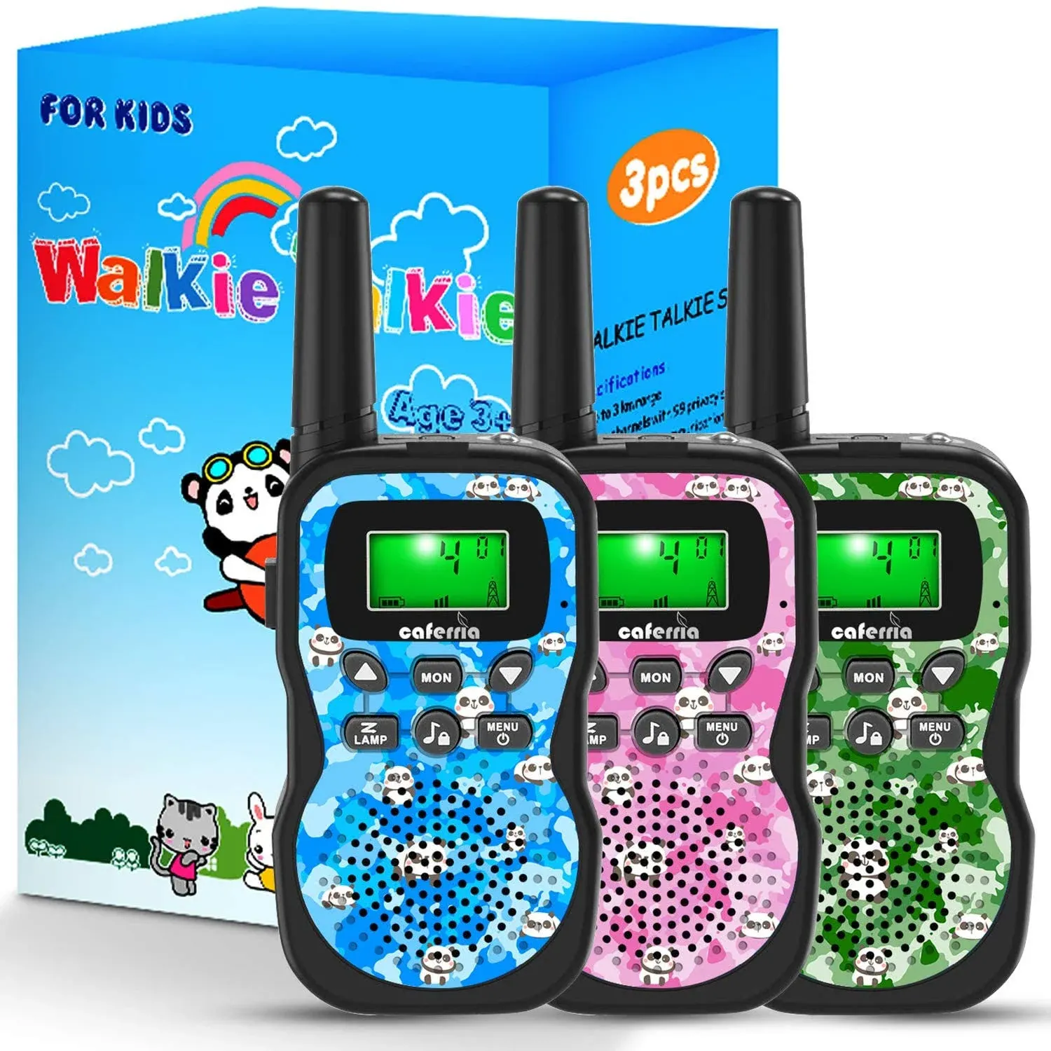 Caferria Kids Walkie Talkies, 22 Channel 2 Way Radio 3 Miles Range Walkie Talkies ...