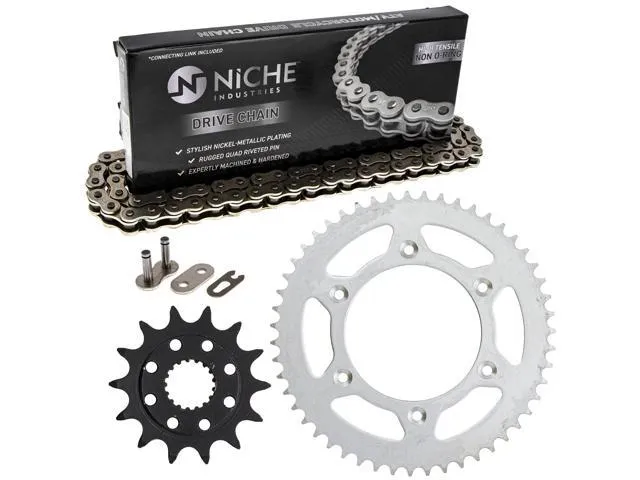 NICHE Drive Sprocket Chain Combo for Honda CR250R CR500R Front 14 Rear 51 Tooth 520NZ Standard 116 Links