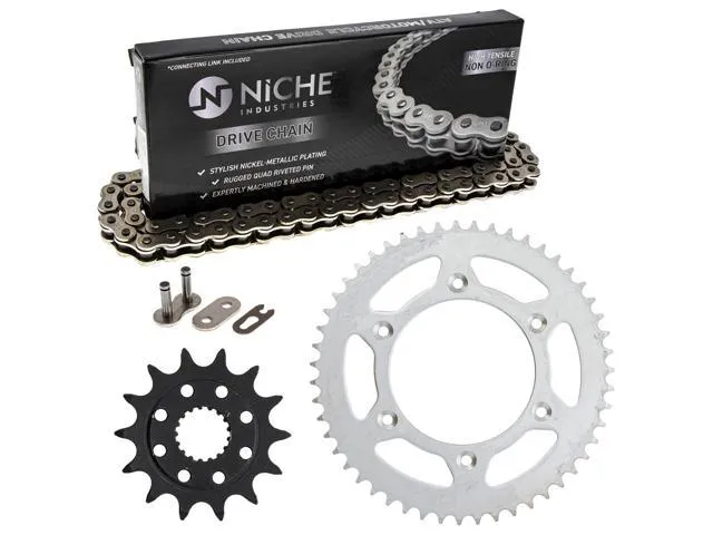 NICHE Drive Sprocket Chain Combo for Honda CR250R CR500R Front 14 Rear 51 Tooth 520NZ Standard 106 Links