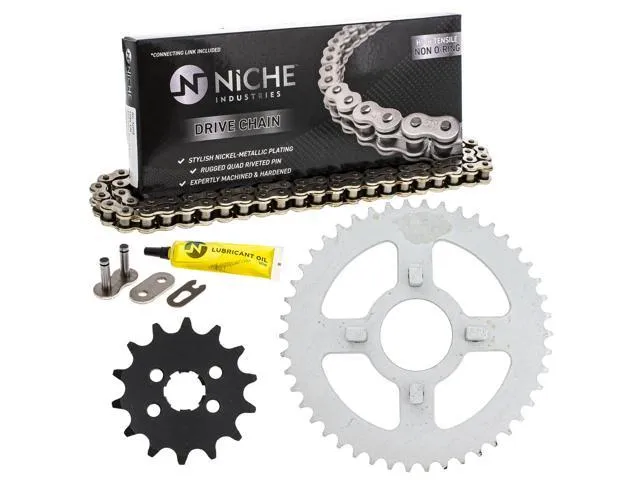 NICHE Drive Sprocket Chain Combo for Honda XR80 XR75 Front 14 Rear 46 Tooth 420HZ Standard 100 Links