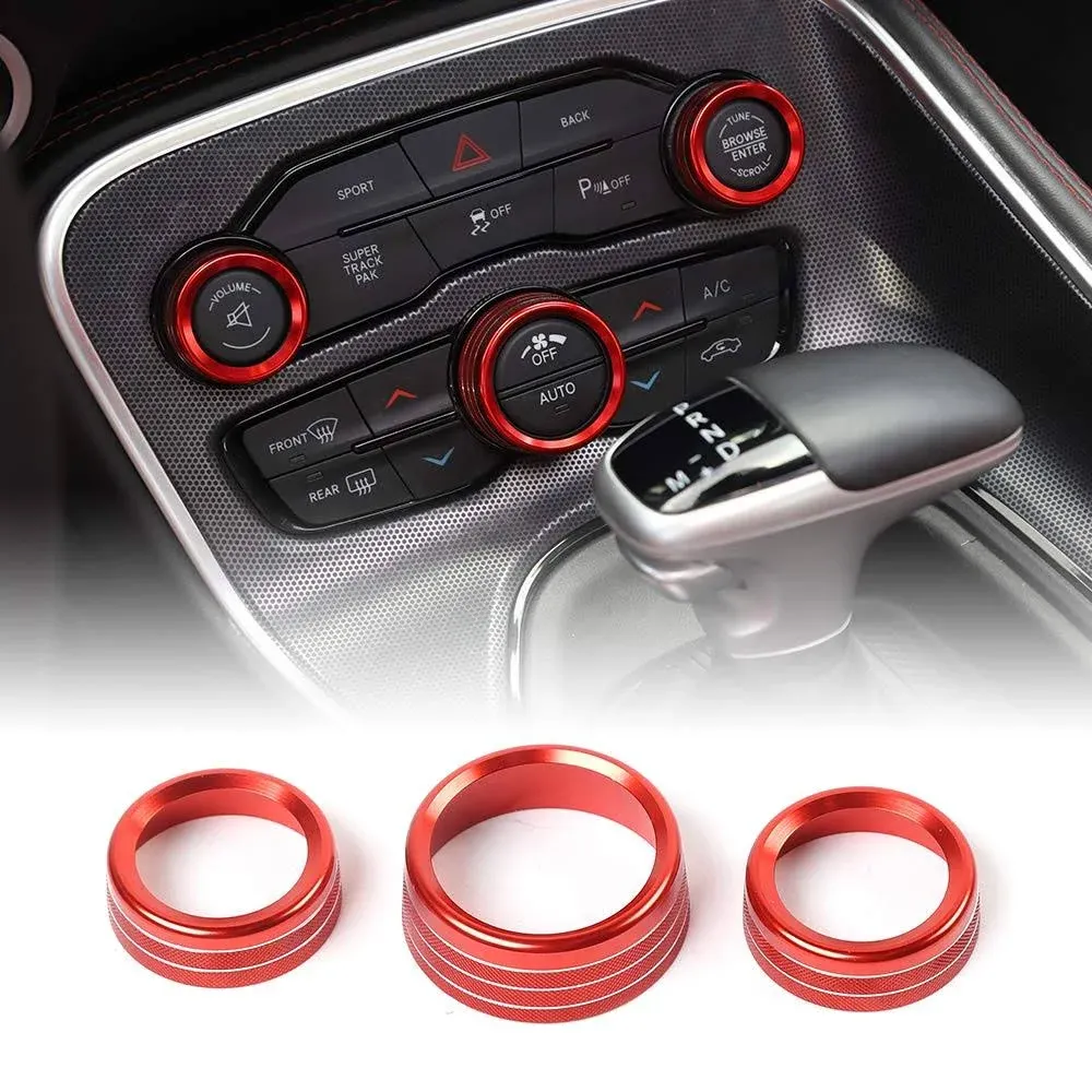 JeCar Audio Air Conditioning Button Trim Cover Aluminum Alloy AC Control Knob...