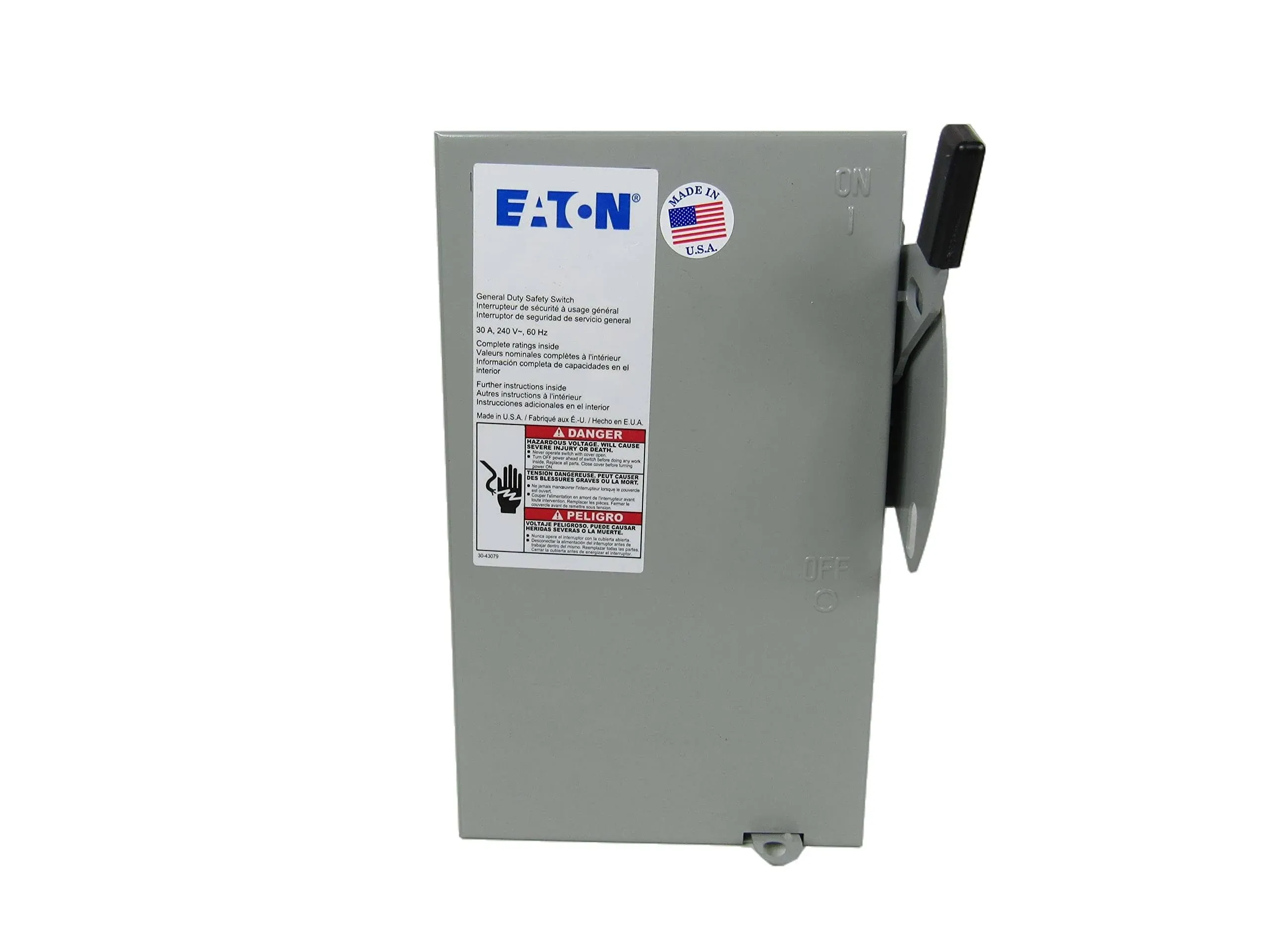 Eaton DG321UGB Safety Switch,240VAC,3PST,30 Amps AC