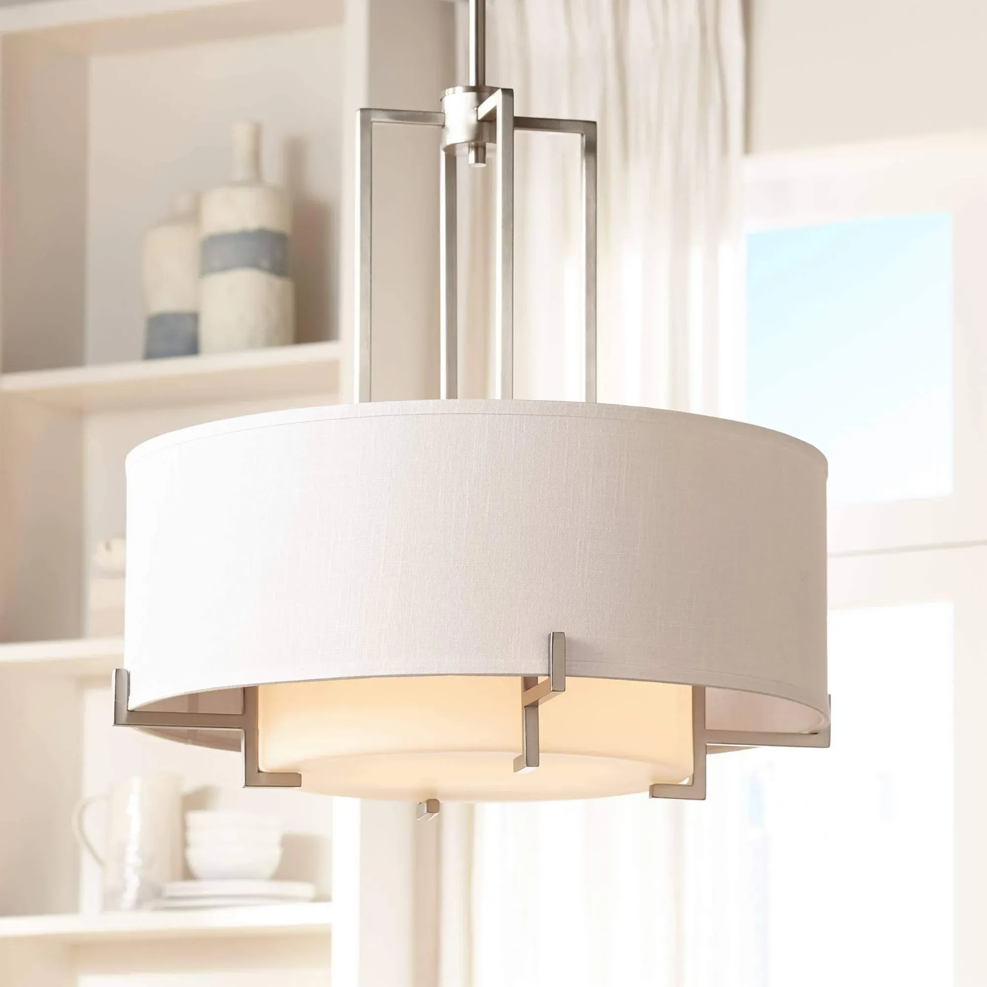 Possini Euro Design Concentric Shades Drum Pendant Chandelier