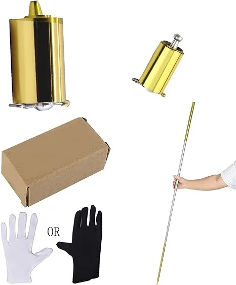 Magic Pocket Staff for Professional Magician Stage Portable,Pocket Arts Staff Magic Tricks Accessories(Gold-Silver 150cm)