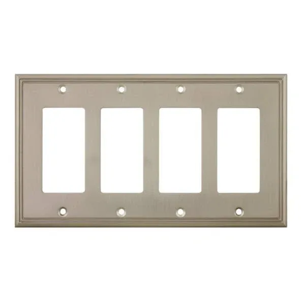 Cosmas 65075-SN Satin Nickel Quad GFCI / Decora Wall Plate