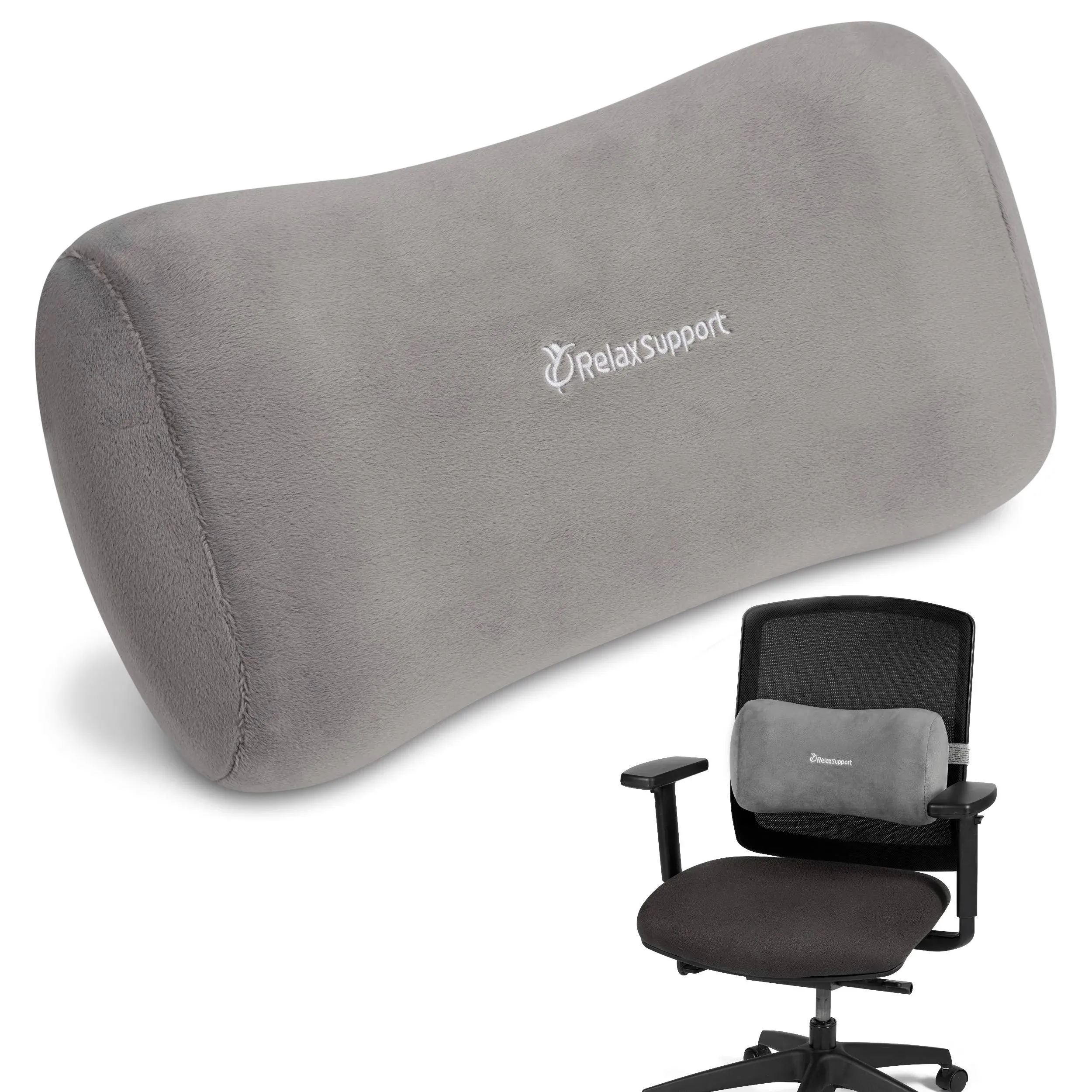 Relax Support RS11-X Lumbar Support Pillow - Medium Firm Memory Foam Office Chair ...