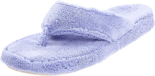 Acorn Women's Spa Thong Slippers with Cloud Contour Comfort - Arch Support and Plush Fluffy Terry Lining, Perfect for Beach, Camping, Poolside, or Bathroom Wear