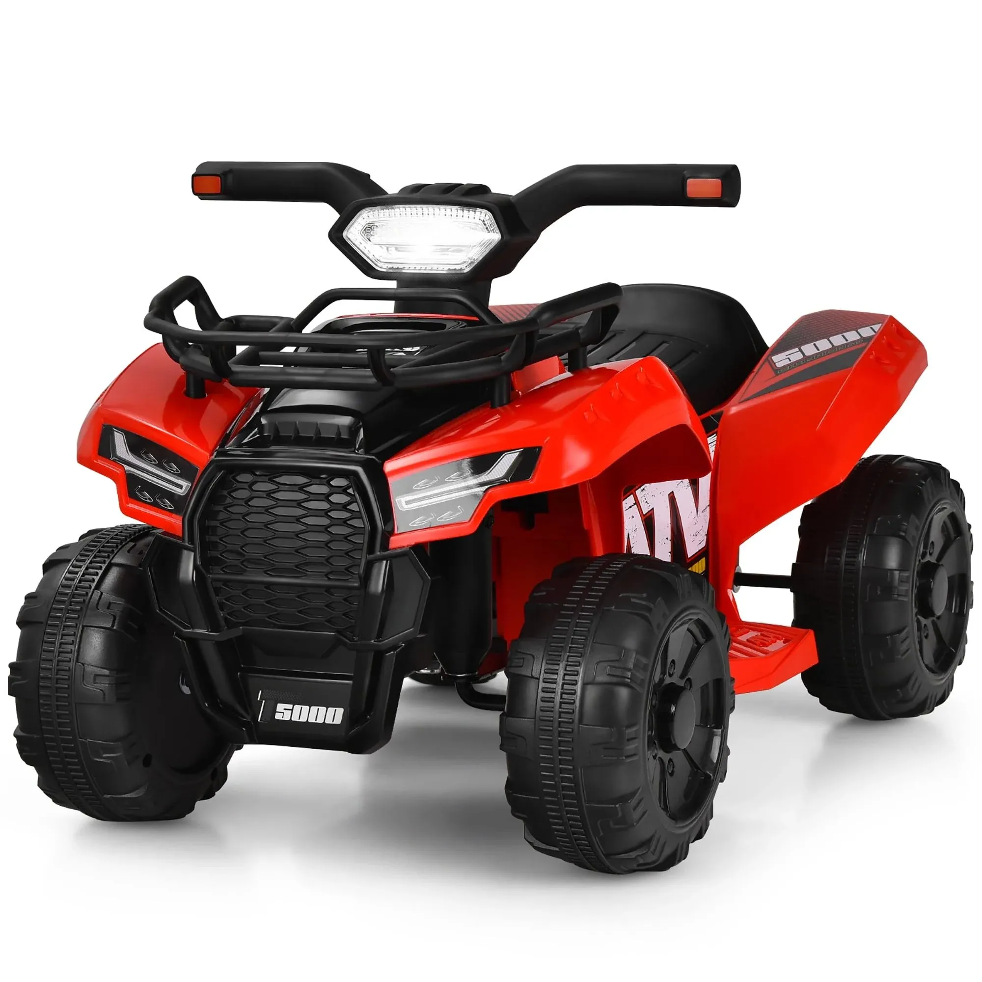 Costway 6V Kids ATV Quad Electric Ride on Car Toy Toddler with LED Light MP3 Red