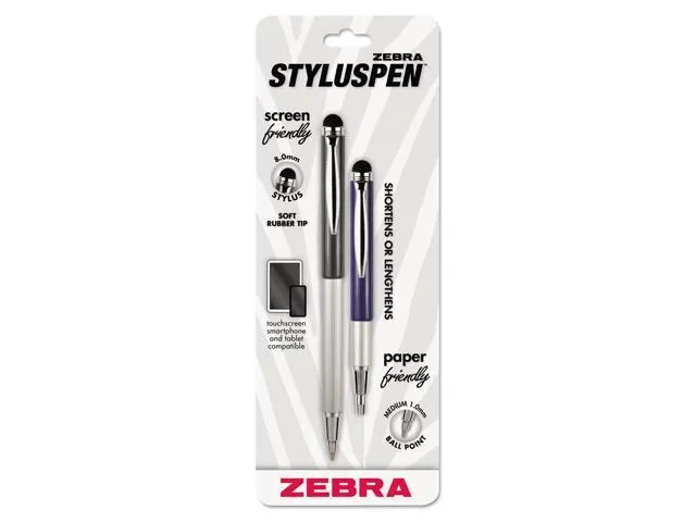 Zebra Pen, Stylus, 1.0mm, 2pk, Begy 33602