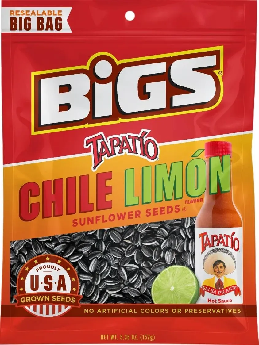 BIGS Tapatio Chile Limon Sunflower Seeds  5.35-oz. Bag (Pack of 12)