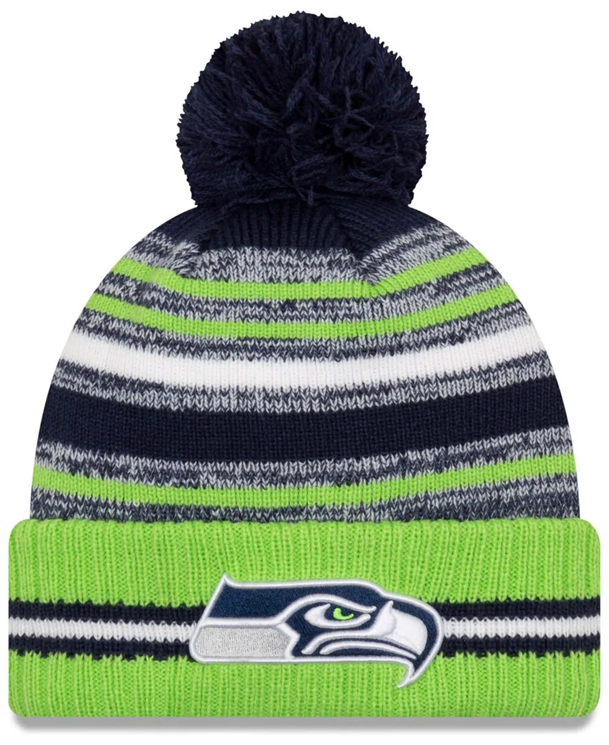 New Era Men's Seattle Seahawks 2021 Nfl Sideline Sport Official Knit Hat - Navy