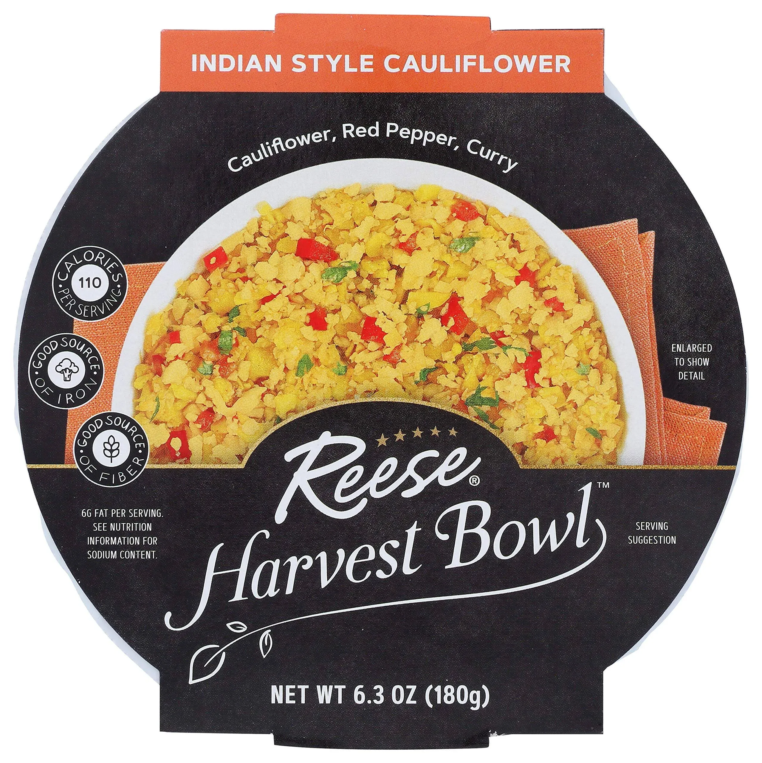 Reese Curry Veggie Harvest Bowl | Cauliflower, Red Pepper | High Fiber & Low Calorie (Pack of 8)