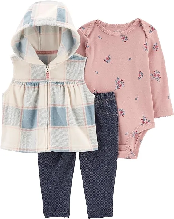 Carter's Baby Girls' 3 Piece Vest Little Jacket Set