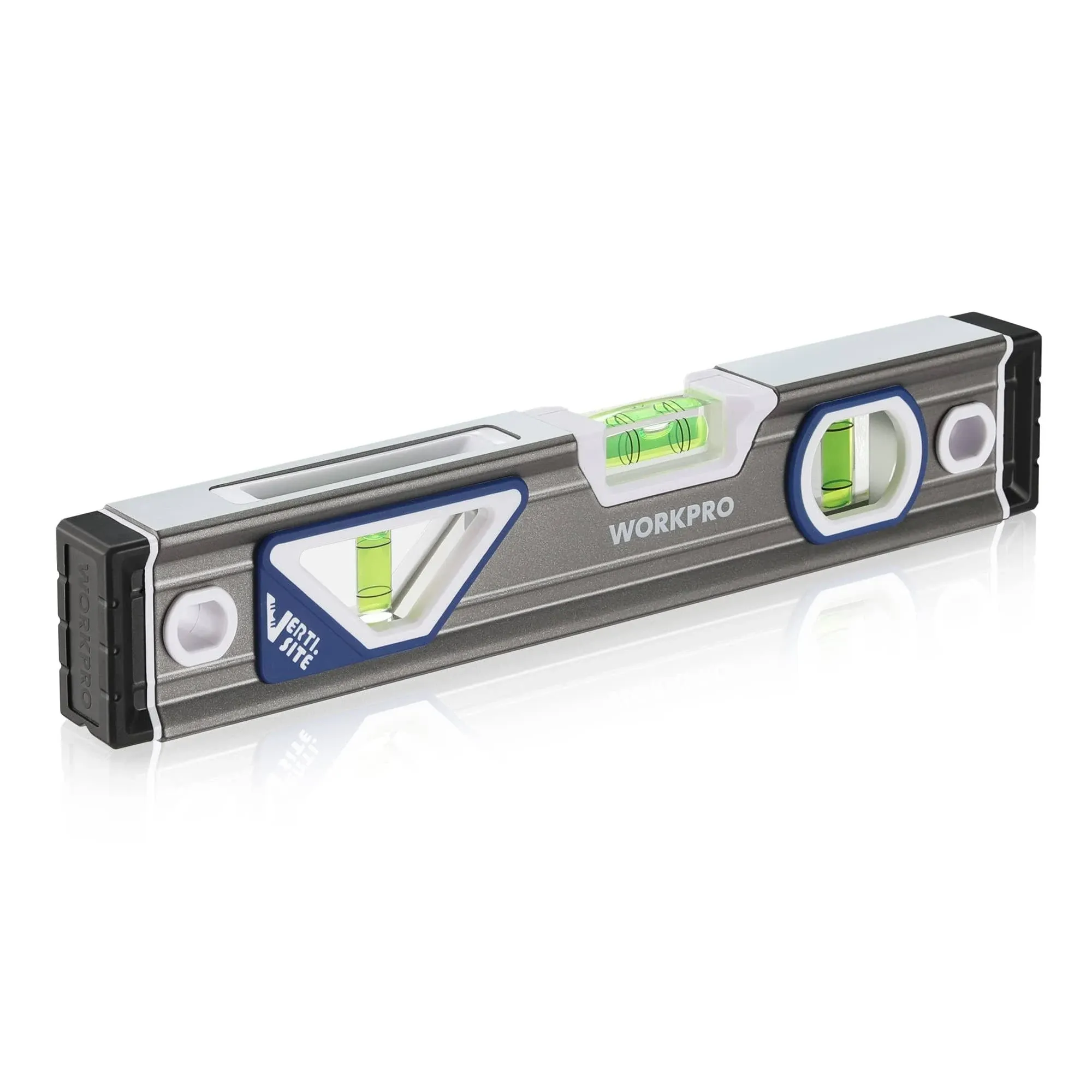 WORKPRO 10&#039;&#039;Torpedo Level 3 Bubble Vials Aluminum Alloy Construction Verti. Site