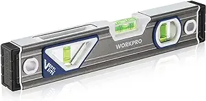 WORKPRO 10 Inch Torpedo Level, Small Leveler Tool, 3 Bubble Vials, Verti. Site, for Conduit Bending, Aluminum Alloy Construction