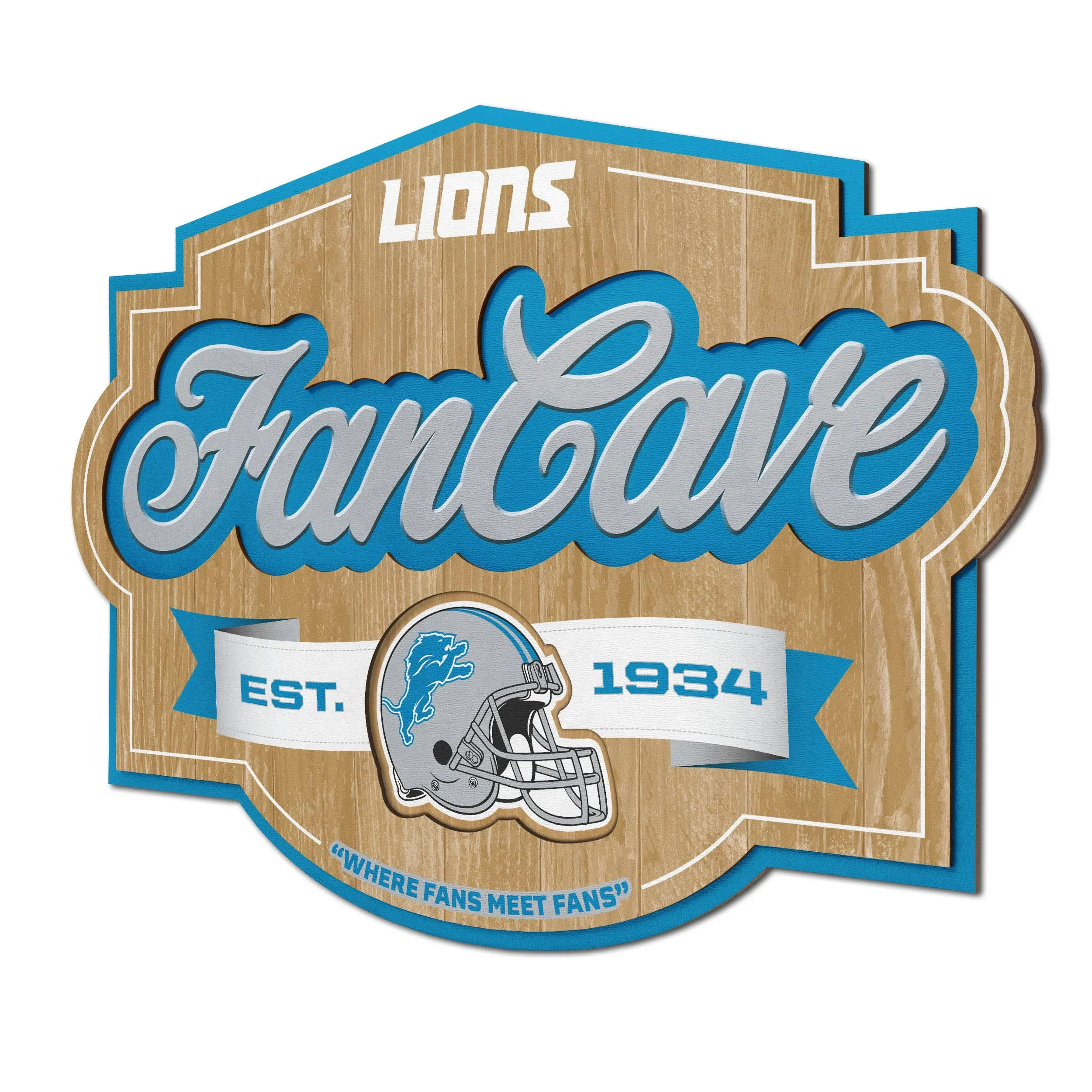 Officially Licensed NFL Detroit Lions Fan Cave Sign - 20660253 | HSN