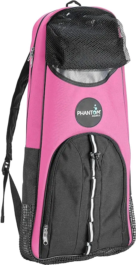 Phantom Aquatics Rapido Snorkeling Backpack with Shoulder Strap - Fits Snorkel Mask Fin Snore Set and More - Ideal Snorkel Travel Bag, Snorkeling Gear Equipment and Water Sports