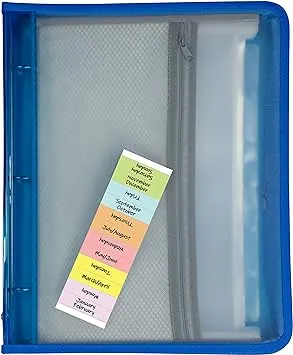 C-Line Expanding File Zippered Binder - Blue