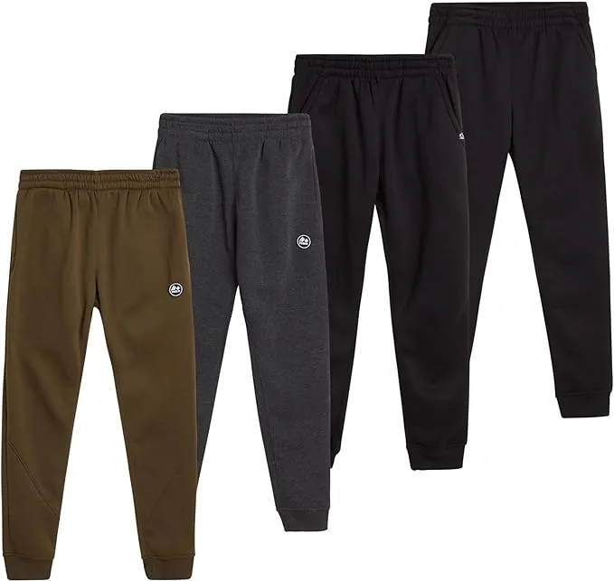 RBX Boys' Sweatpants - 4 Pack Active Fleece Jogger Pants (Size: 8-16)