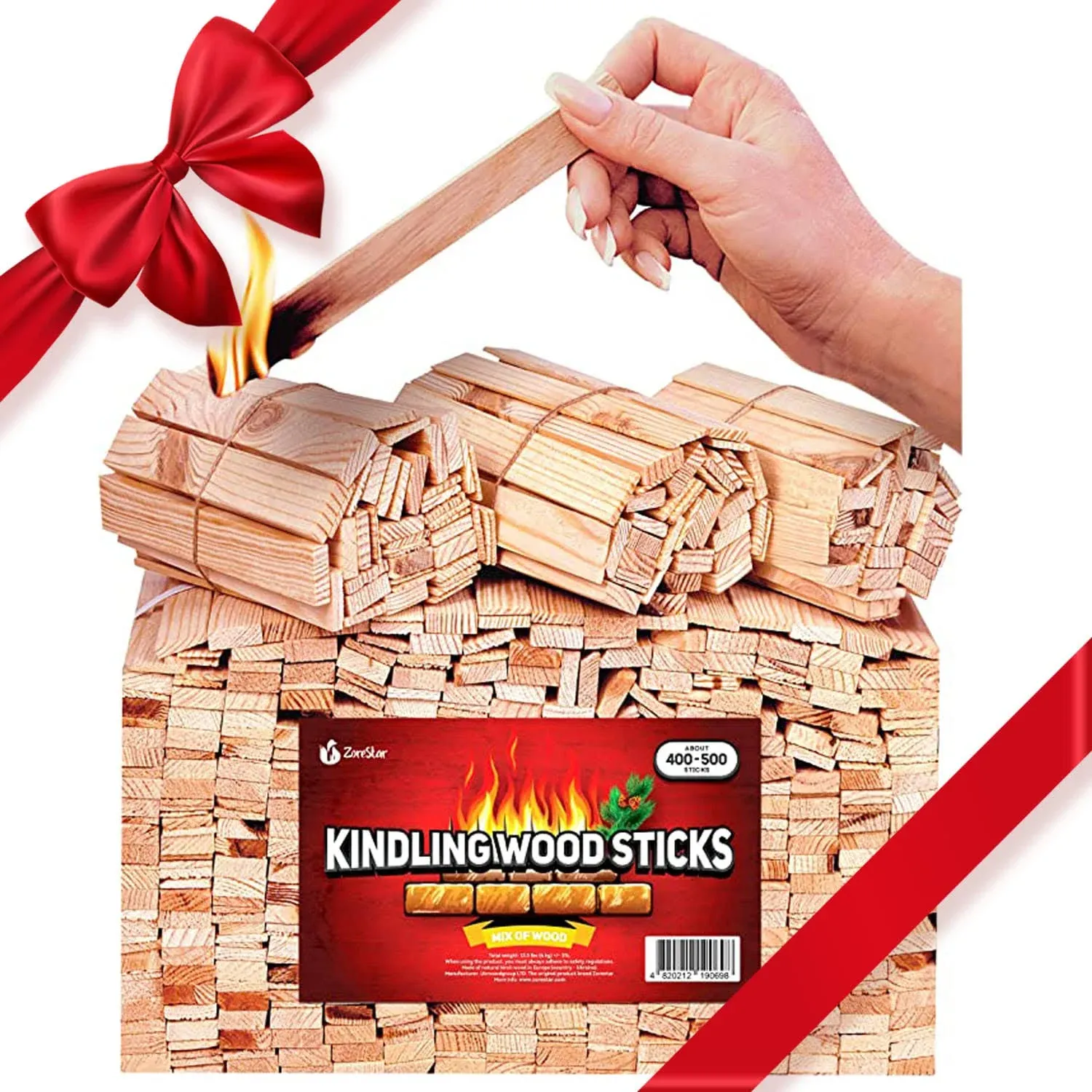 Zorestar - Kindling Wood Fire Starter Sticks 300 PC - Kiln Dried Firewood - Fire ...