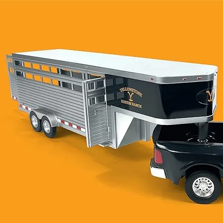 AMT Adult Collectibles - Yellowstone Dutton Ranch Trailer with Gooseneck Trailer Hitch for Farm Toys…