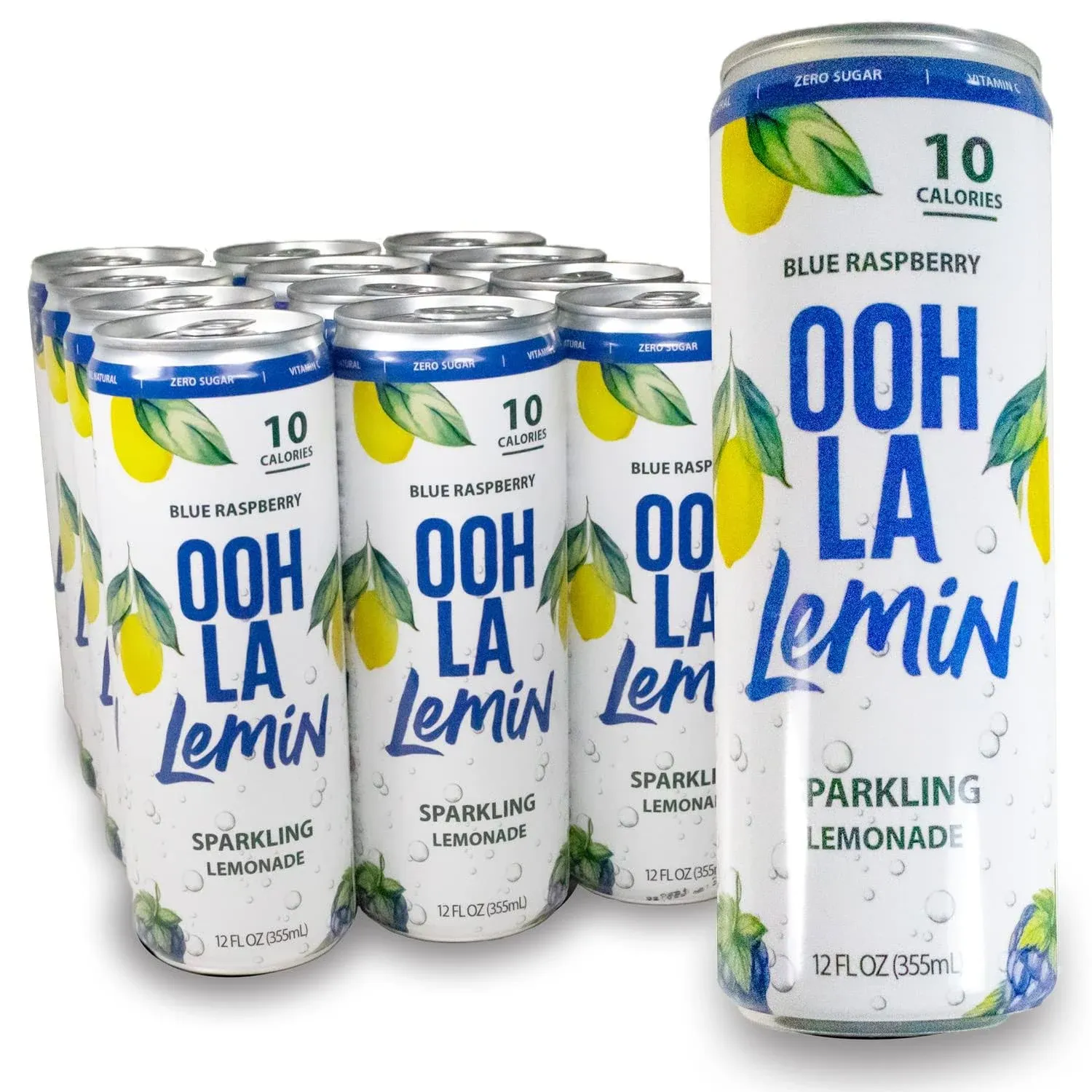 Ooh La Lemin Sparkling Lemonade  Blue Raspberry  12 fl oz  12 Pack