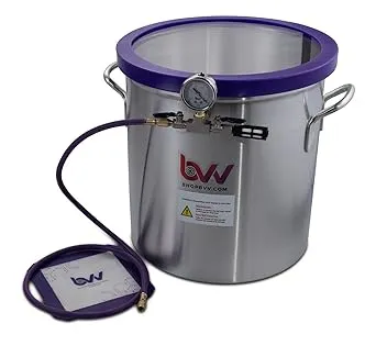 BVV Glass VAC 15 Gallon Aluminum Vacuum and Degassing Chamber with Hose, Silver