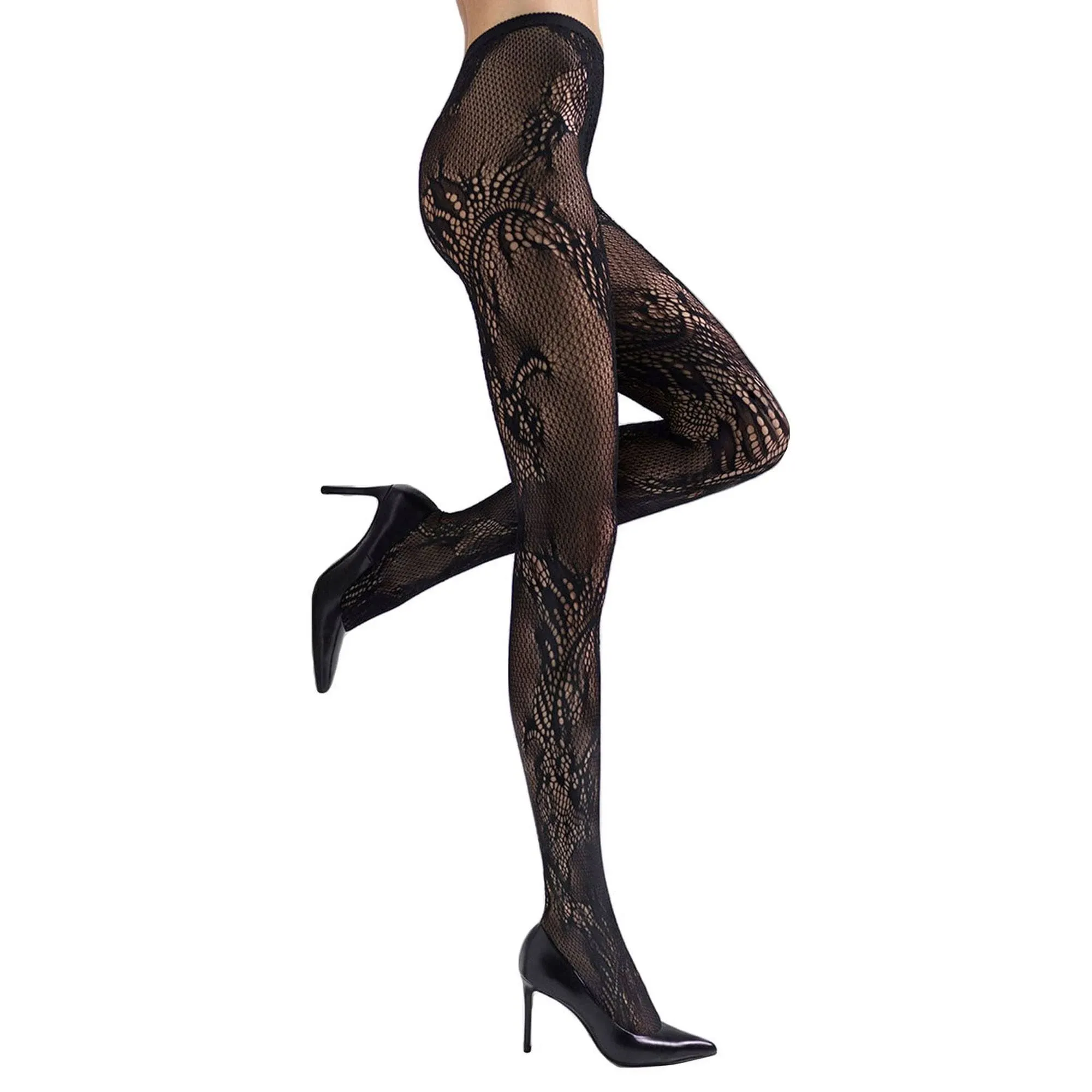 Natori Women's Feather Lace Net Tights