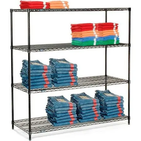 Nexel 5 Tier Black Epoxy Wire Shelving Starter Unit 54 W x 18 D x 74 H