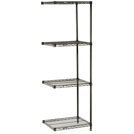 Nexel 5 Tier Black Epoxy Wire Shelving Add-On Unit 54 W x 18 D x 86 H