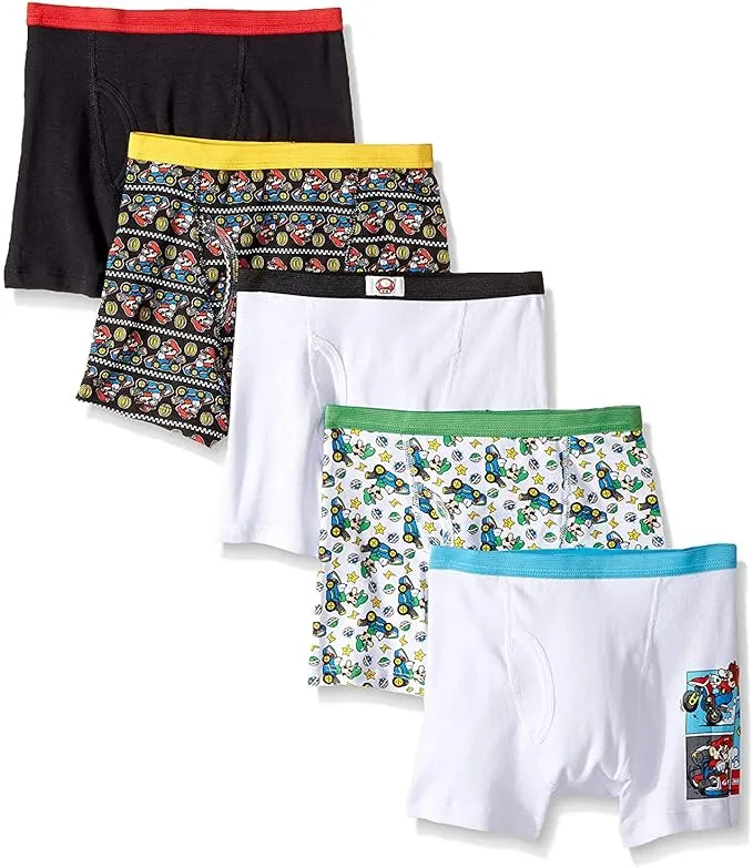 Boys 4-20 Super Mario Bros. 5-Pack Boxer Briefs (4)