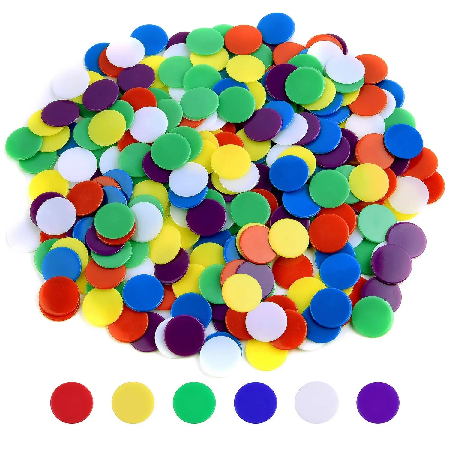 Coopay 900 Pieces Counters Counting Chips Plastic Markers Mixed Colors for Bingo ...