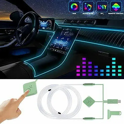 Car LED Strip Lights,Interior Car Lights,Ambient LED Lighting Kit with RGB 16 ...