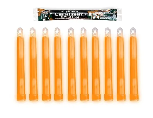 Lightstick, Orange, 6 In. L, 12 hr., PK10