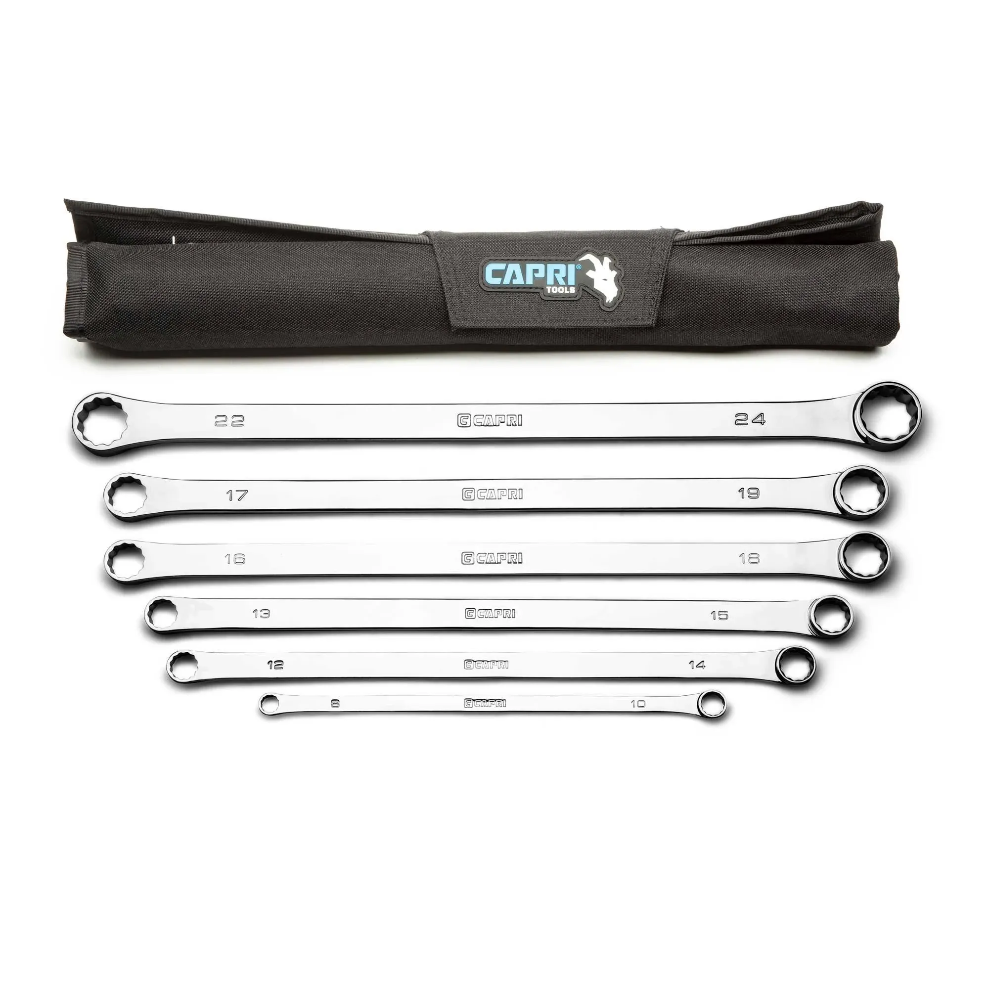 Capri Tools 0 Degree Offset Extra Long Box End Wrench Set, Metric, 8-24 mm, 12 ...