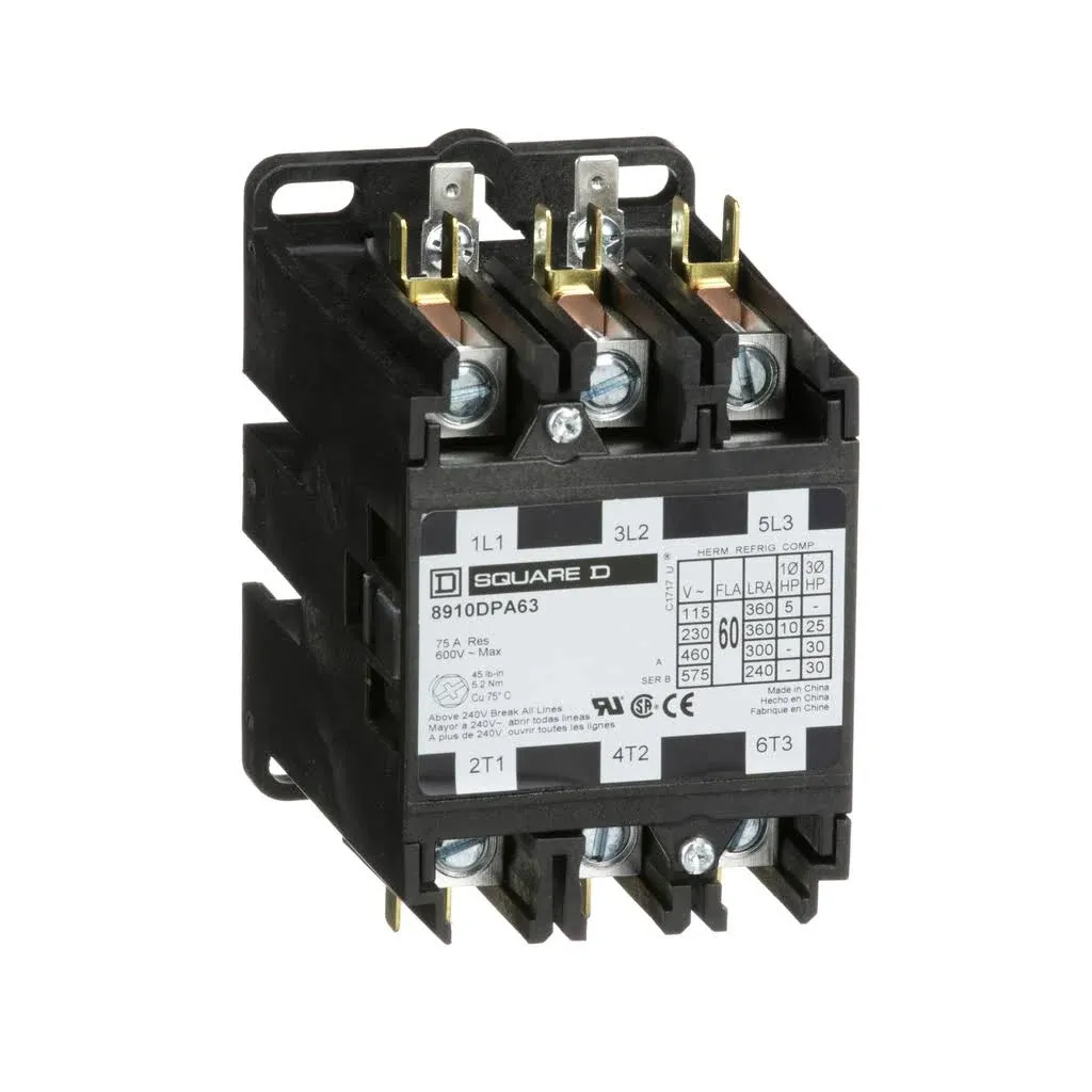 Square D 8910DPA63V02 Definite Purpose Contactor