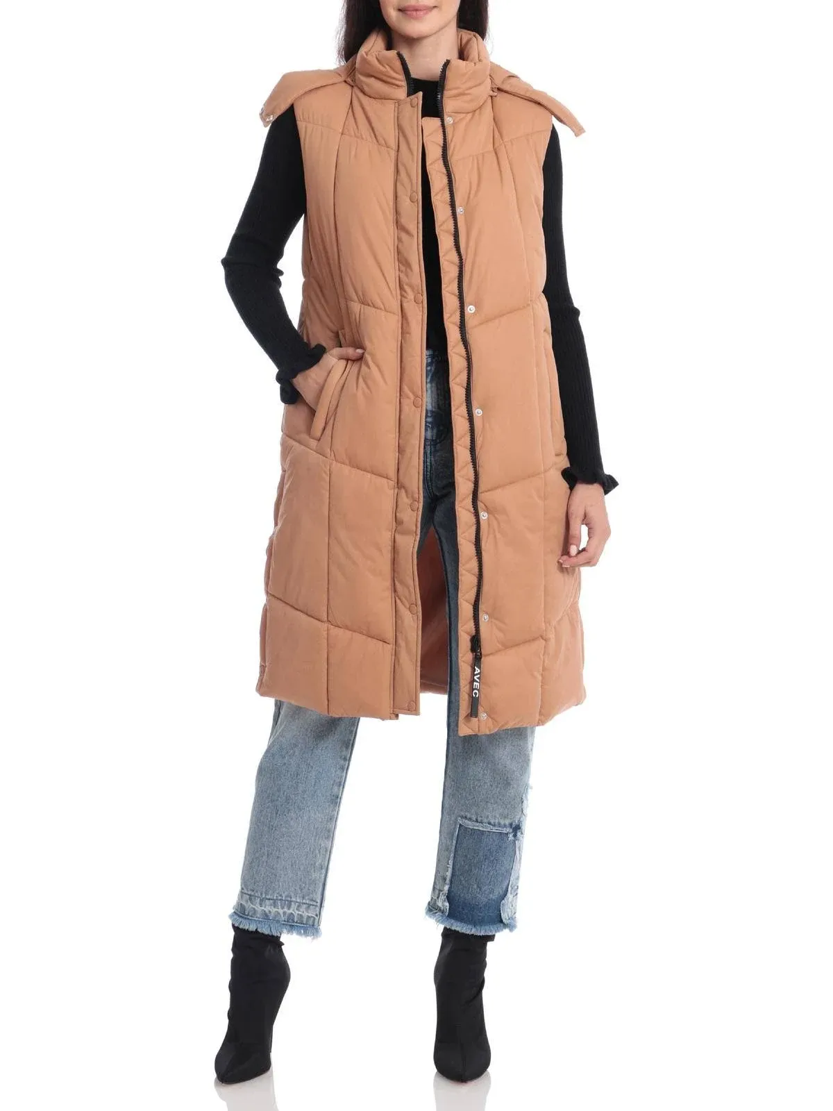 "Women's Longline Hooded Puffer Vest "