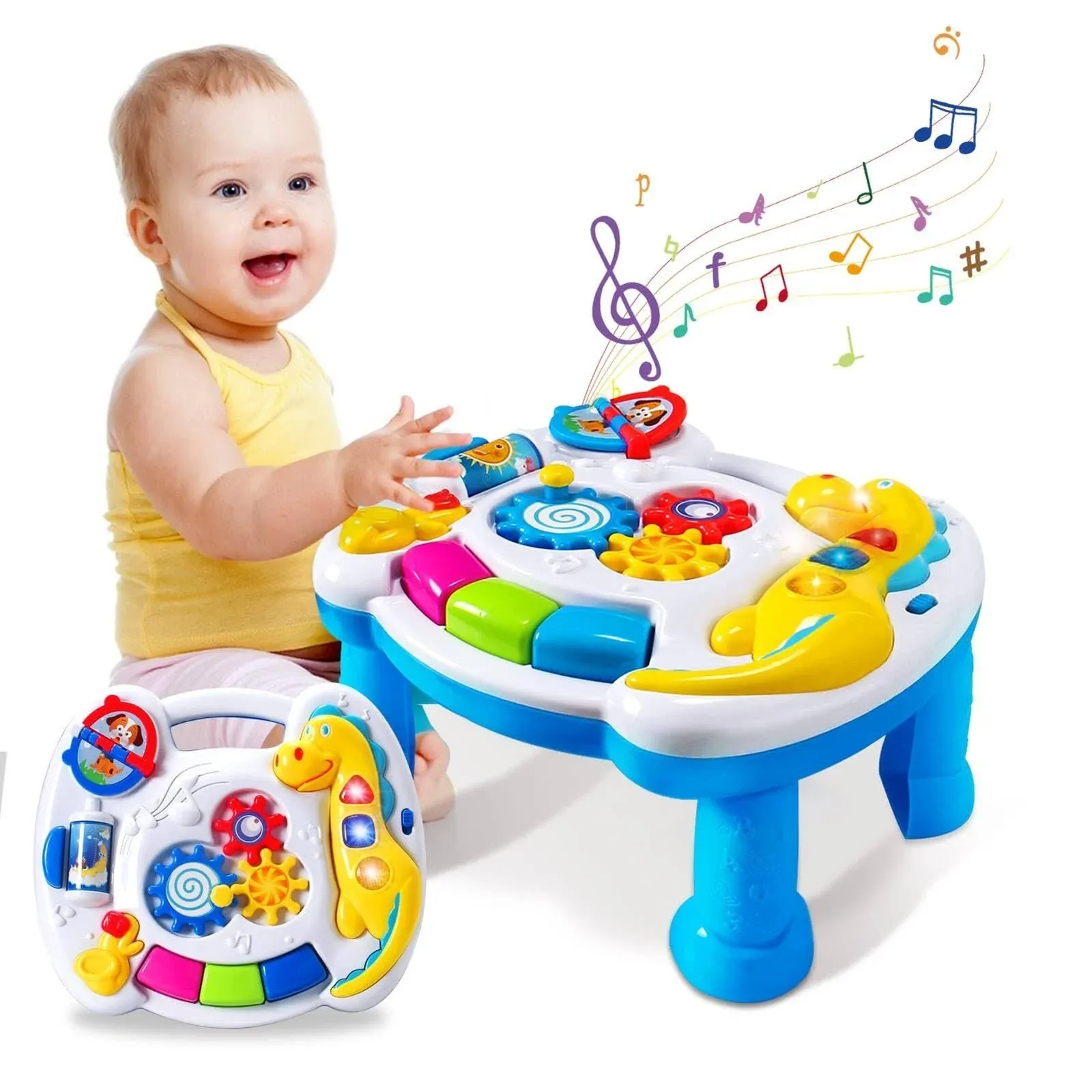 JUEJIAZKIY Baby Toys 6 to 12 Months Music Activity Table for Toddlers 1-3 Early ...