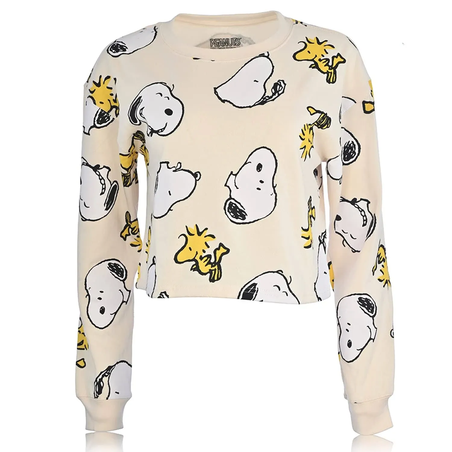 Peanuts Ladies Snoopy Fashion Hoodie - Ladies Classic Snoopy Fleece Sweatshirt Allover Sweatshirt