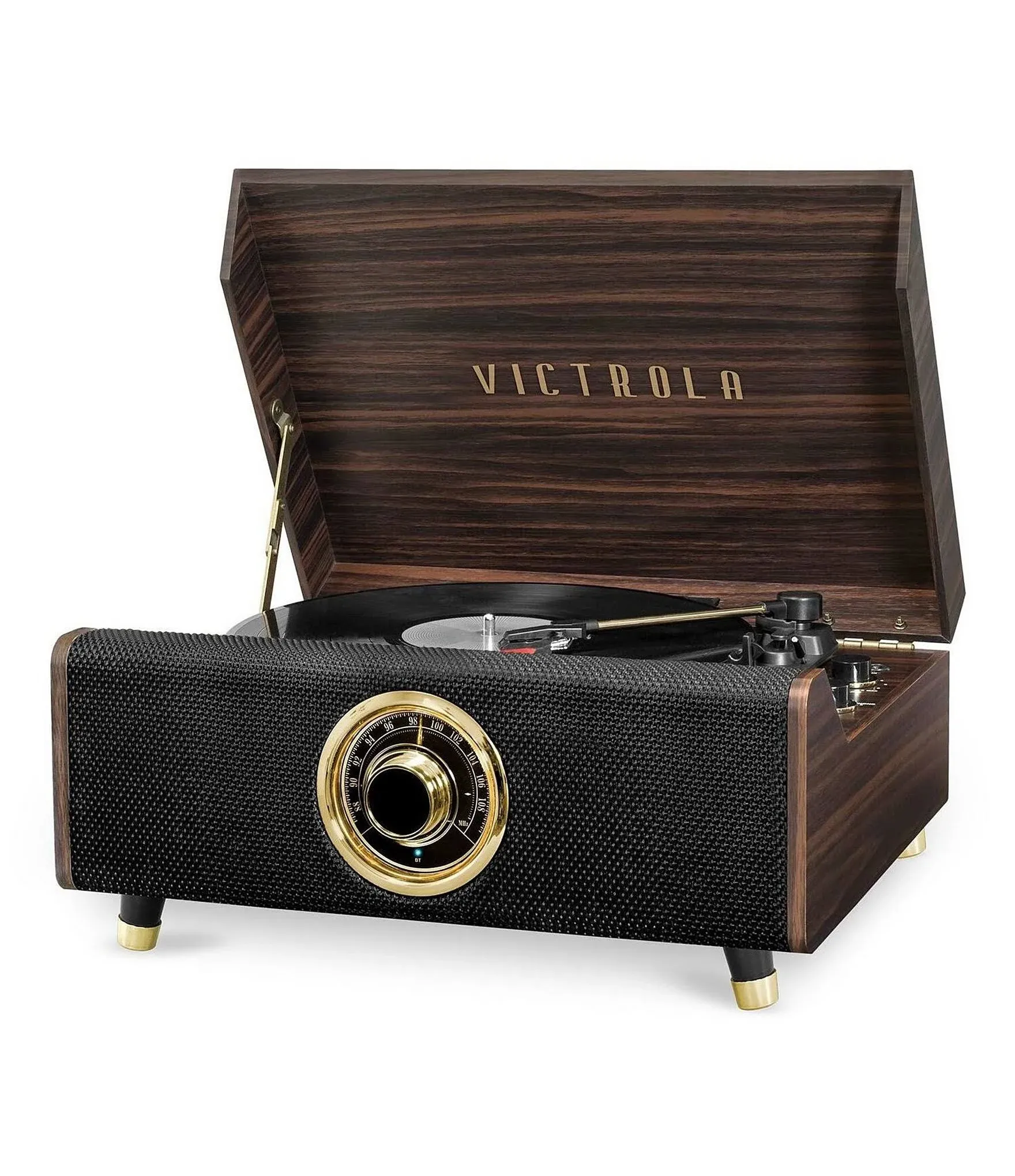 Victrola 4-in-1 Highland Bluetooth Record Player with 3-Speed Turntable with FM Radio