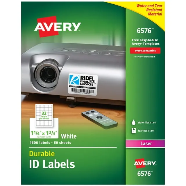 Avery Durable Permanent ID Labels with TrueBlock Technology