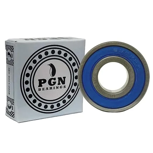 PGN (10 Pack) 6202-2RS Bearing - Lubricated Chrome Steel Sealed Ball Bearing - 15x35x11mm Bearings with Rubber Seal & High RPM Support