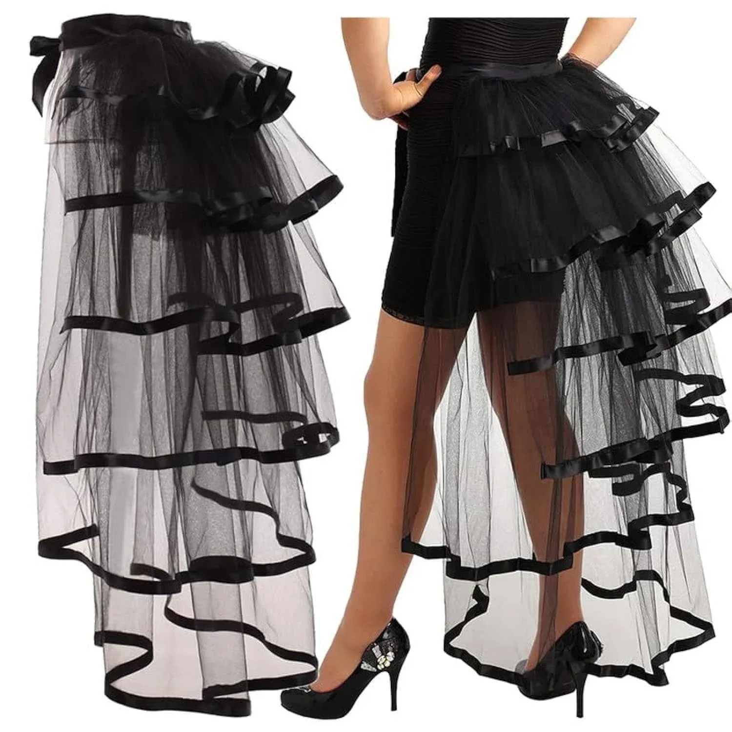 GRACEART Victorian Steampunk Tie-on Bustle Costume Tutu Belt Lace Underskirt  