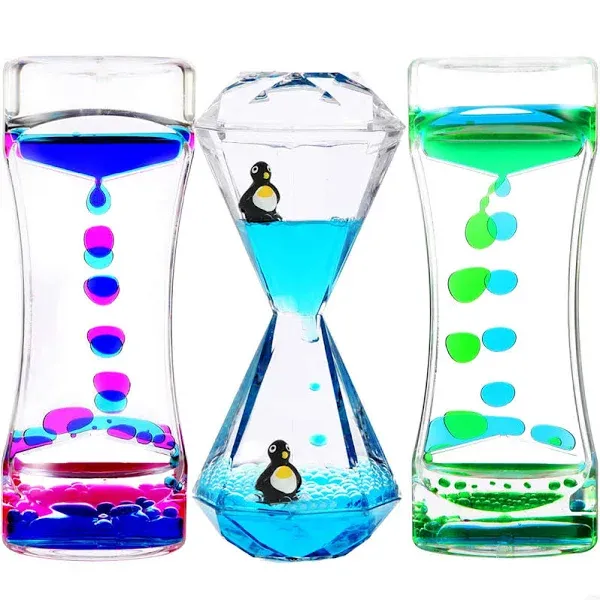 YUE MOTION Liquid Motion Bubbler - Calming Toys for Kids and Adults - Liquid Hourglass - Handheld Oil Timer - Sensory Toys for Autism, Anxiety (Style#1)