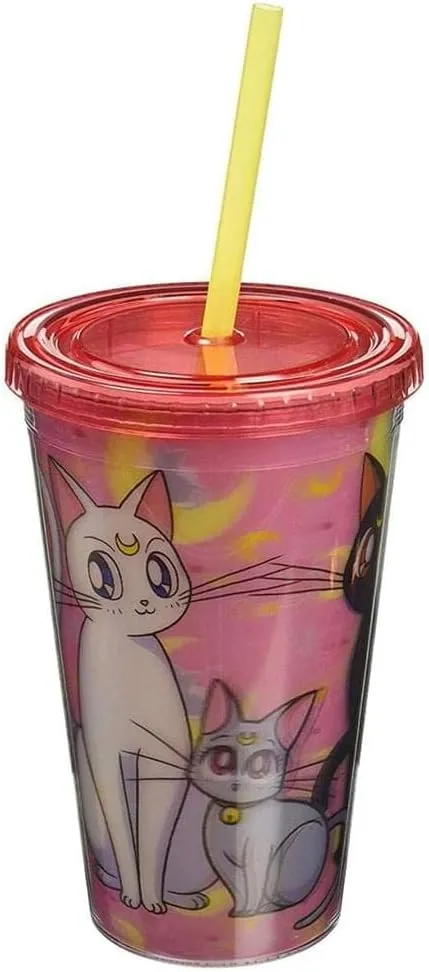 JUST FUNKY Sailor Moon Kitties Lenticular 16oz Carnival Cup