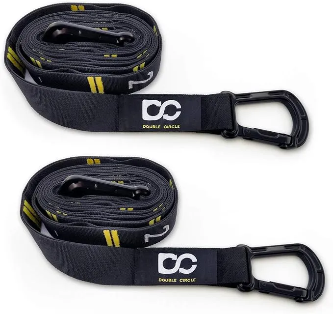 Double Circle Quick Adjust Numbered Straps for Gymnastic Rings - Carabiner System and Exercise Video Guide for Full Body Workout