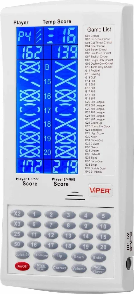 Viper ProScore Electronic Dart Scorer White