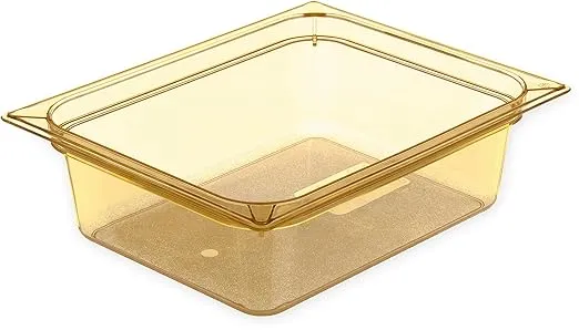 Carlisle FoodService Products 10421B13 StorPlus High Heat Food Pan, 4" Deep, Half Size, Amber